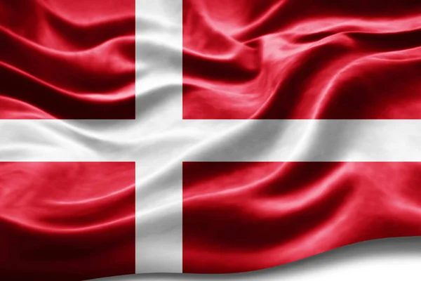 Dänemark Flagge Mit Seidenstruktur Digitaler Hintergrund — Stockfoto