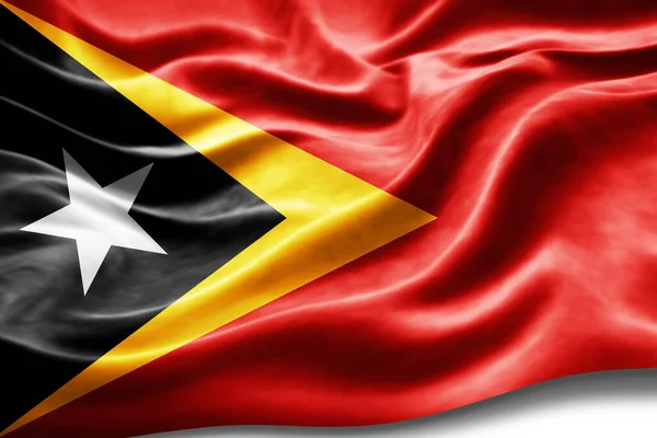 Bandeira Timor Leste Com Textura Seda Fundo Digital — Fotografia de Stock