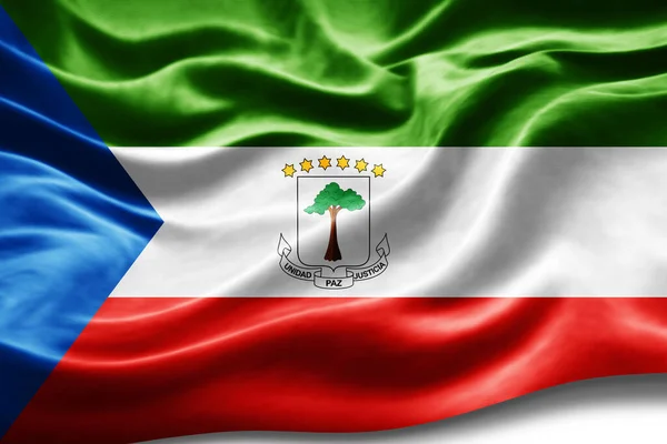 Äquatorialguinea Flagge Mit Seidenstruktur Digitaler Hintergrund — Stockfoto
