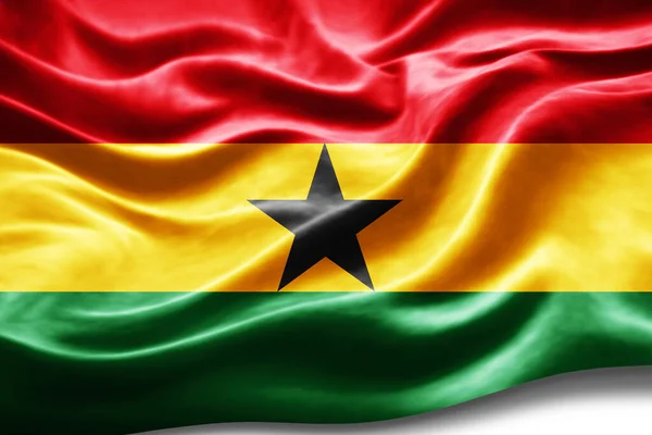 Bandera Ghana Con Textura Seda Fondo Digital —  Fotos de Stock