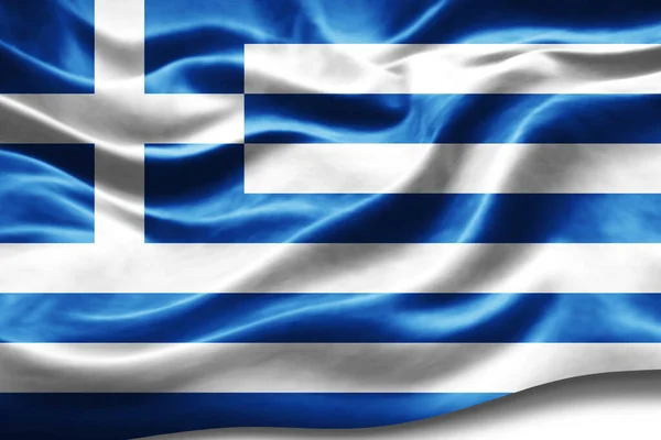 Bandera Grecia Con Textura Seda Fondo Digital — Foto de Stock