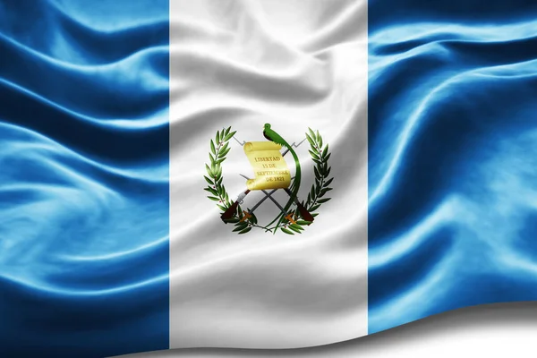 Bandeira Guatemala Com Textura Seda Fundo Digital — Fotografia de Stock