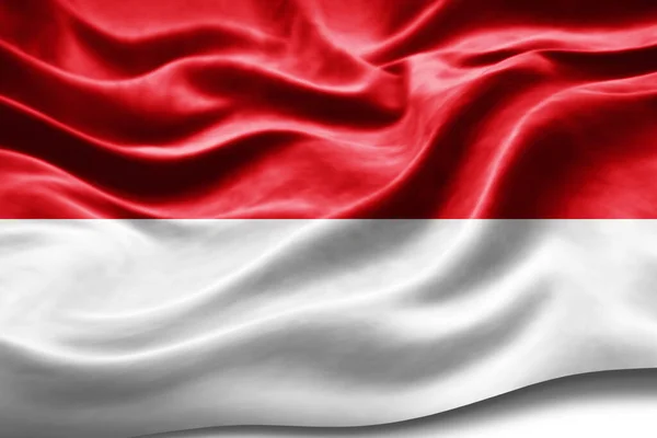 Indonesische Flagge Mit Seidenstruktur Digitaler Hintergrund — Stockfoto