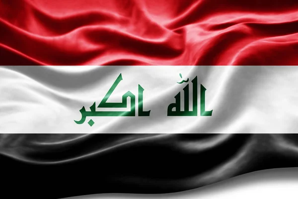 Irak Vlag Met Zijde Textuur Digitale Achtergrond — Stockfoto