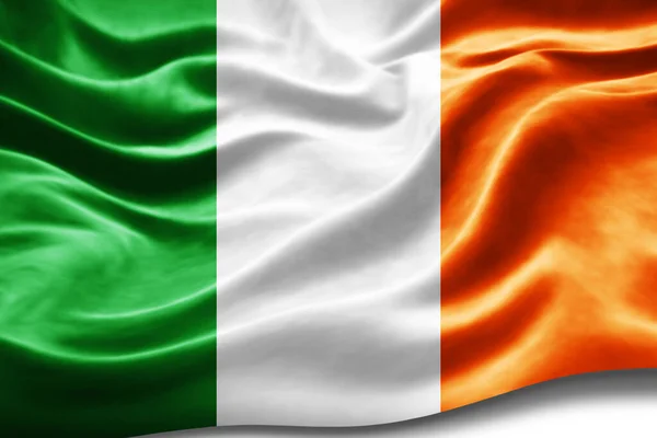 Bandeira Irlanda Com Textura Seda Fundo Digital — Fotografia de Stock