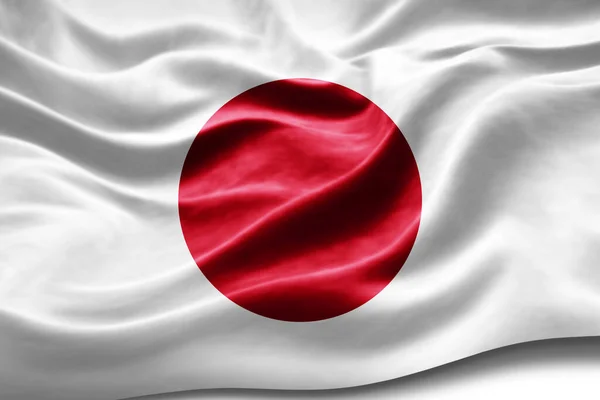 Bandera Japón Con Textura Seda Fondo Digital — Foto de Stock