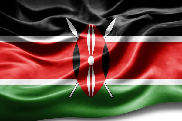 Kenia Flagge Mit Seidenstruktur Digitaler Hintergrund — Stockfoto