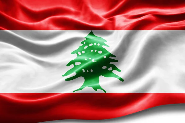 Bandera Líbano Con Textura Seda Fondo Digital — Foto de Stock