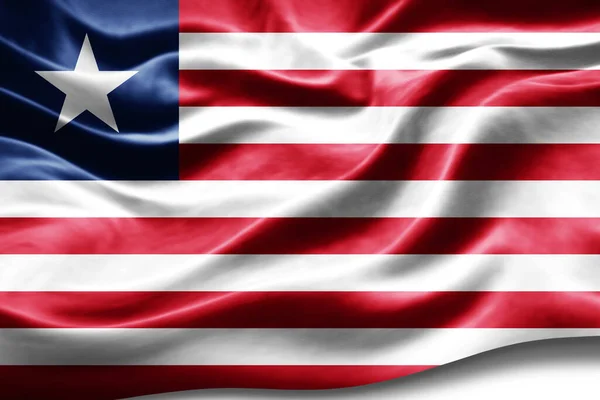 Liberia Flagge Mit Seidenstruktur Digitaler Hintergrund — Stockfoto