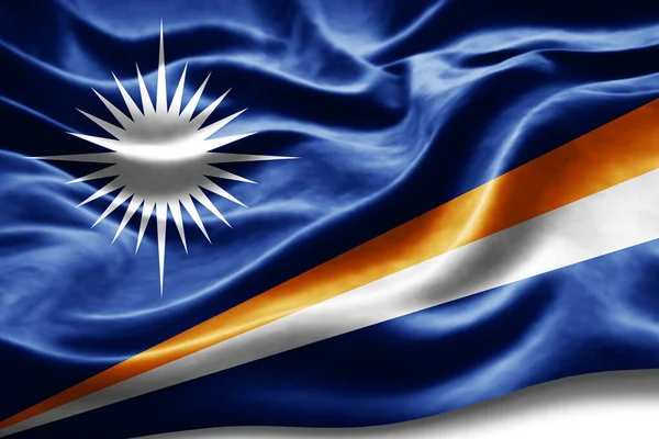 Flaga Wysp Marshalla Jedwabną Fakturą Tło Cyfrowe — Zdjęcie stockowe