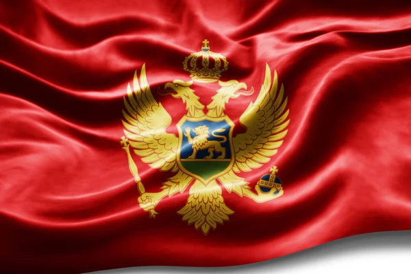 Černá Hora Vlajka Hedvábnou Texturou Digitální Pozadí — Stock fotografie