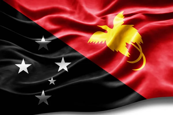 New Guinea Flag Silk Texture Digital Background — Stock Photo, Image