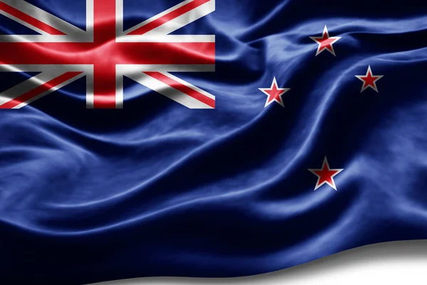 New Zealand Flag Silk Texture Digital Background — Stock Photo, Image