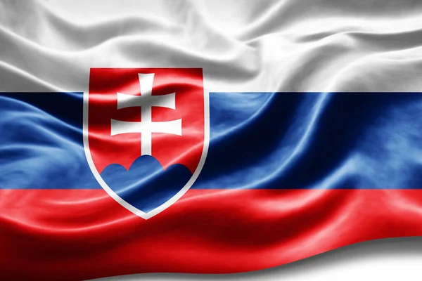 Slovakia Flag Silk Texture Digital Background — Stock Photo, Image