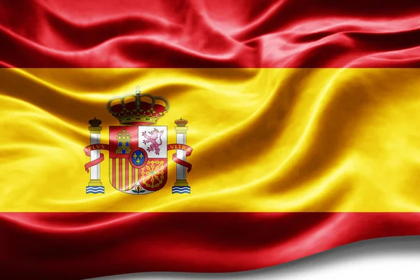 Bandera España Con Textura Seda Fondo Digital — Foto de Stock