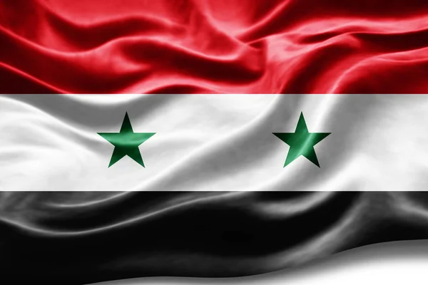 Syria Flag Silk Texture Digital Background — Stock Photo, Image