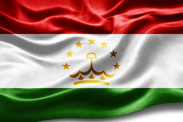 Tajikistan Flag Silk Texture Digital Background — Stock Photo, Image