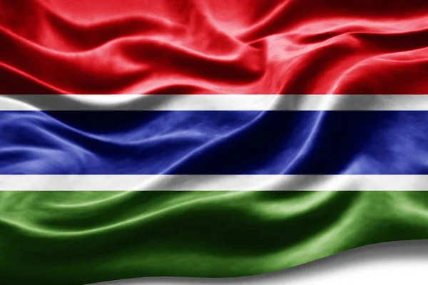 Bandiera Gambia Con Texture Seta Sfondo Digitale — Foto Stock