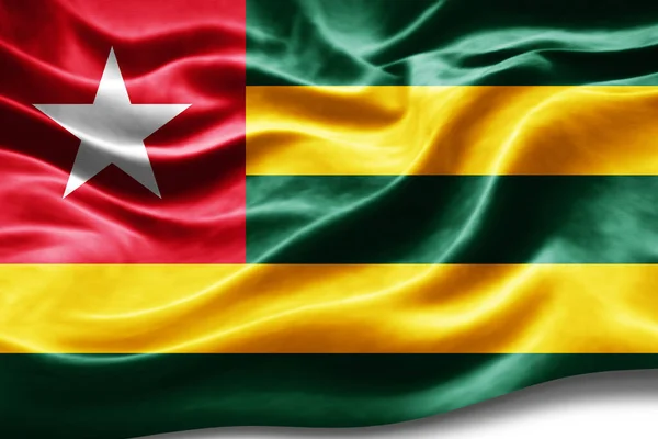 Togo Vlajka Hedvábnou Texturou Digitální Pozadí — Stock fotografie