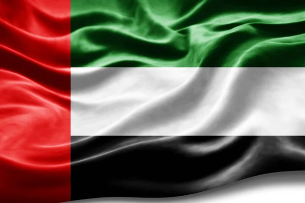 Vereinigte Arabische Emirate Flagge Mit Seidenstruktur Digitaler Hintergrund — Stockfoto