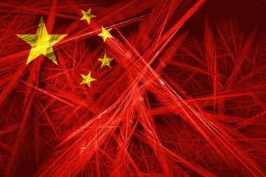 Soyut desenli Çin bayrağı, dijital arkaplan