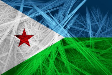 Soyut dokusu ve dijital arkaplanı olan Cibuti bayrağı