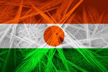 Soyut desenli Nijer bayrağı, dijital arkaplan