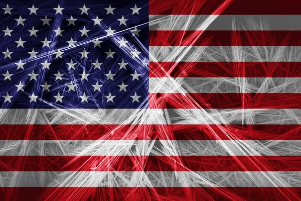 Flaga Amerykańska Abstrakcyjną Fakturą Tło Cyfrowe — Zdjęcie stockowe