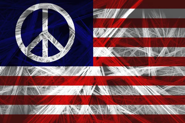 Американский Флаг Мира Абстрактной Текстурой Цифровой Фон — стоковое фото