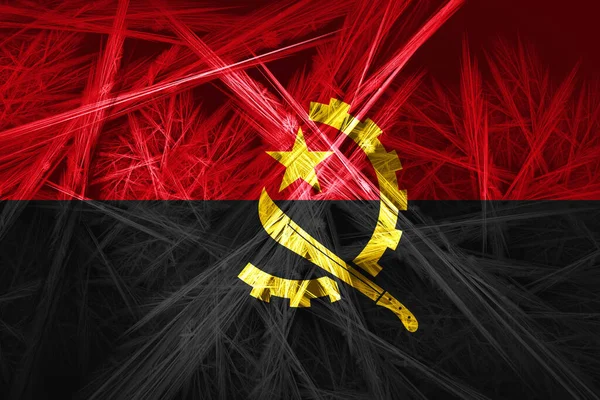 Bandeira Angola Com Textura Abstracta Fundo Digital — Fotografia de Stock