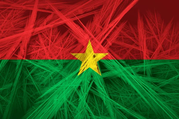 Флаг Буркина Абстрактной Текстурой Цифровой Фон — стоковое фото