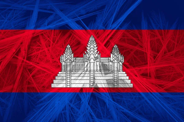 Kambodscha Flagge Mit Abstrakter Textur Digitalem Hintergrund — Stockfoto