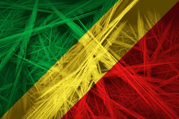 Flaga Republiki Konga Abstrakcyjną Fakturą Tło Cyfrowe — Zdjęcie stockowe