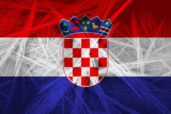 Bandera Croacia Con Textura Abstracta Fondo Digital —  Fotos de Stock