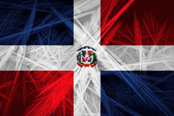 Прапор Домініканської Республіки Абстрактною Текстурою Цифровим Тлом — стокове фото