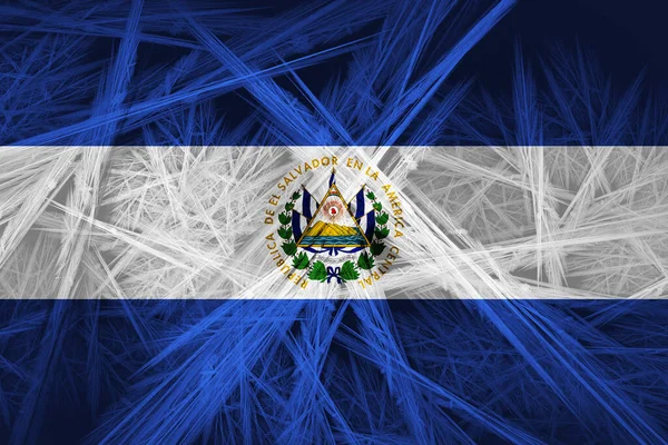 Salvador Vlag Met Abstracte Textuur Digitale Achtergrond — Stockfoto