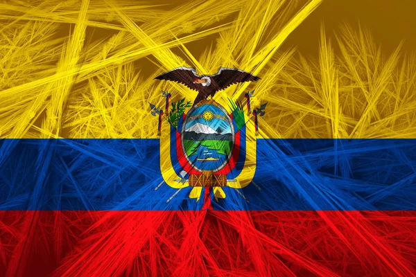 Bandera Ecuador Con Textura Abstracta Fondo Digital —  Fotos de Stock