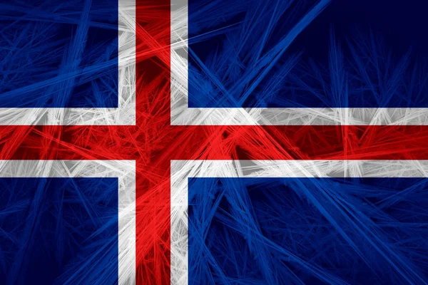 Bandera Islandia Con Textura Abstracta Fondo Digital —  Fotos de Stock