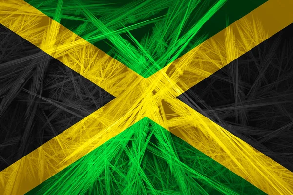 Bandiera Giamaicana Con Texture Astratta Sfondo Digitale — Foto Stock