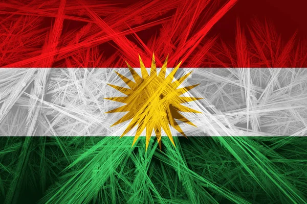 Bandiera Kurdistan Con Texture Astratta Sfondo Digitale — Foto Stock