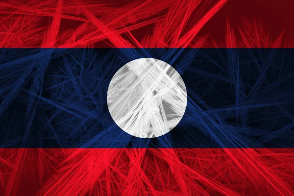 Bandera Laos Con Textura Abstracta Fondo Digital — Foto de Stock