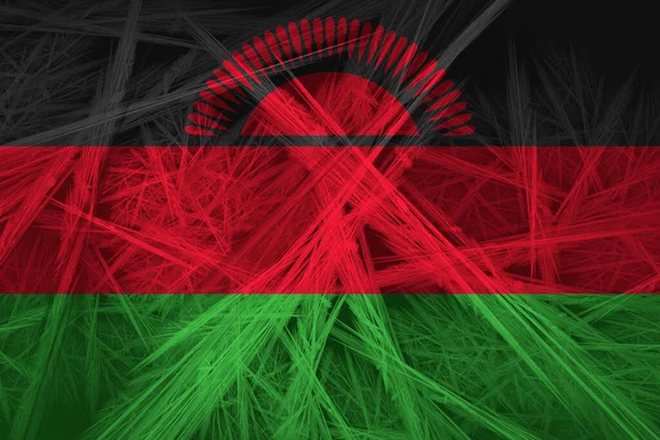 Bandeira Malawi Com Textura Abstrata Fundo Digital — Fotografia de Stock