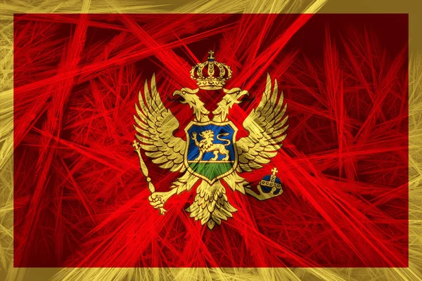 Флаг Черногории Абстрактной Текстурой Цифровой Фон — стоковое фото