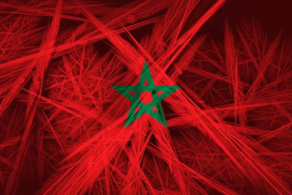 Marokkó Zászló Absztrakt Textúrával Digitális Háttérrel — Stock Fotó