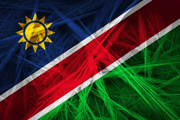 Namibië Vlag Met Abstracte Textuur Digitale Achtergrond — Stockfoto