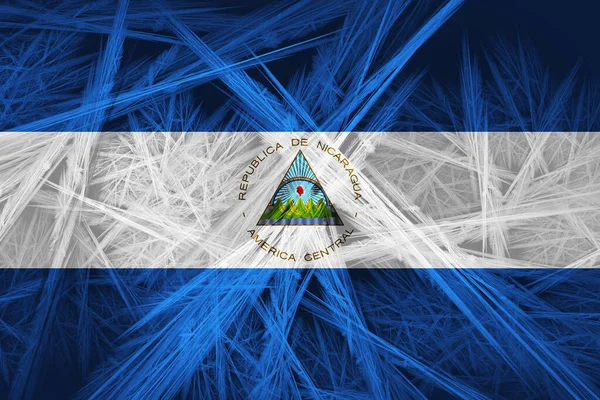 Nicaragua Flagge Mit Abstrakter Textur Digitalem Hintergrund — Stockfoto
