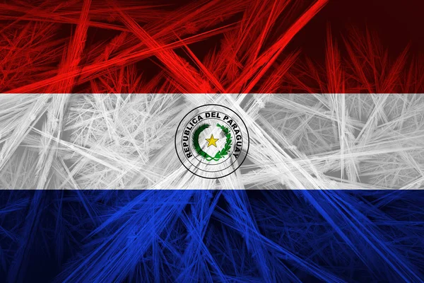 Парагвайський Прапор Абстрактною Текстурою Цифрове Тло — стокове фото