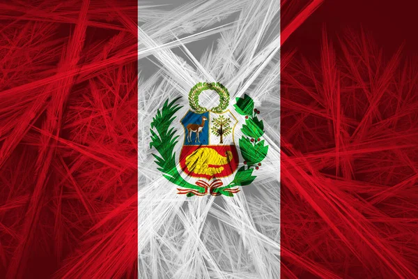 Peru Vlajka Abstraktní Texturou Digitální Pozadí — Stock fotografie