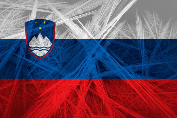 Bandera Eslovenia Con Textura Abstracta Fondo Digital — Foto de Stock