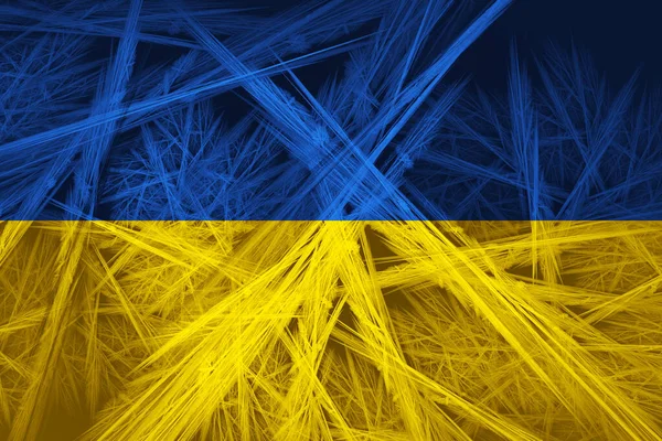 Прапор України Абстрактною Текстурою Цифрове Тло — стокове фото
